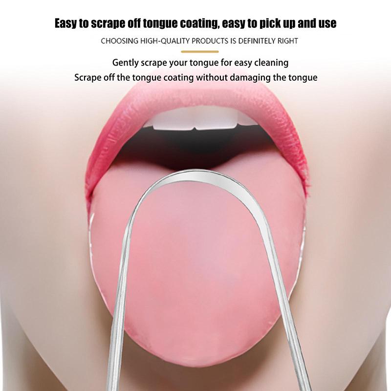1 шт. Скребок для языка из нержавеющей стали U-образной формы Металлический для свежего дыхания Очищающий с покрытием Щетка для языка Инструменты для ухода за полостью рта