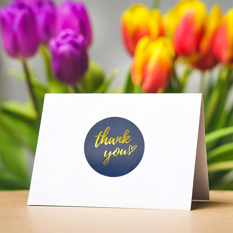 500Pcs/Roll Paper Thank You Sealing Tape Thank You Sticker Wedding Decor Self-adhesive Baking Cake Stickers Circular Gifts Bags