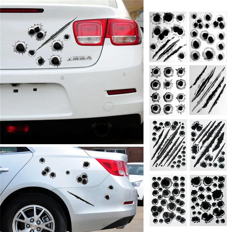 Новые боковые наклейки для декора автомобиля 3D Bullet Hole забавные наклейки автомобильные аксессуары украшения автомобиля наклейки для стайлинга автомобиля креативная наклейка для автомобиля