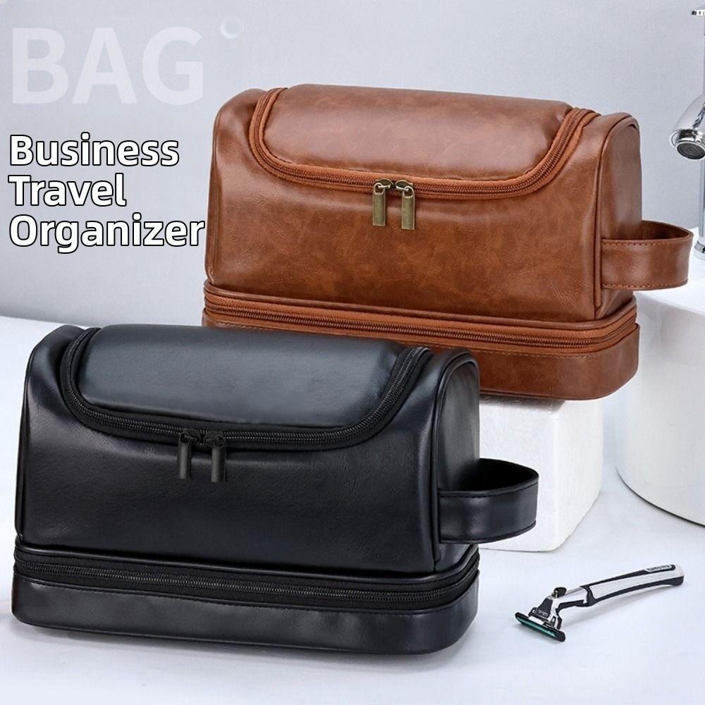 Waterproof Cosmetic Storage Bag PU Leather Makeup Bag Portable Makeup Pouch Travel