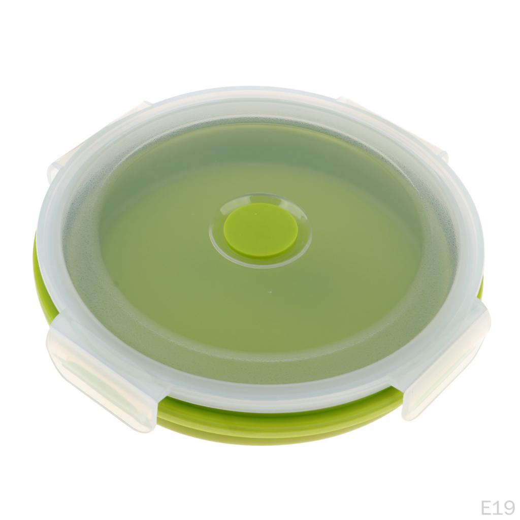 Lid, Silicone Folding Storage Container for Camping Picnic, Microwave & Freezer