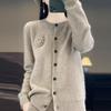 Женский кашемировый кардиган QingHe 30% кашемира - Мягкий и теплый свитер из смесовой шерсти
