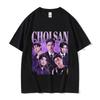 Retro Kpop Band Choi San Ateez Graphic T Shirt Women Hip Hop Clothing Cotton T-shirt Unisex Fashion High Quality T-shirt