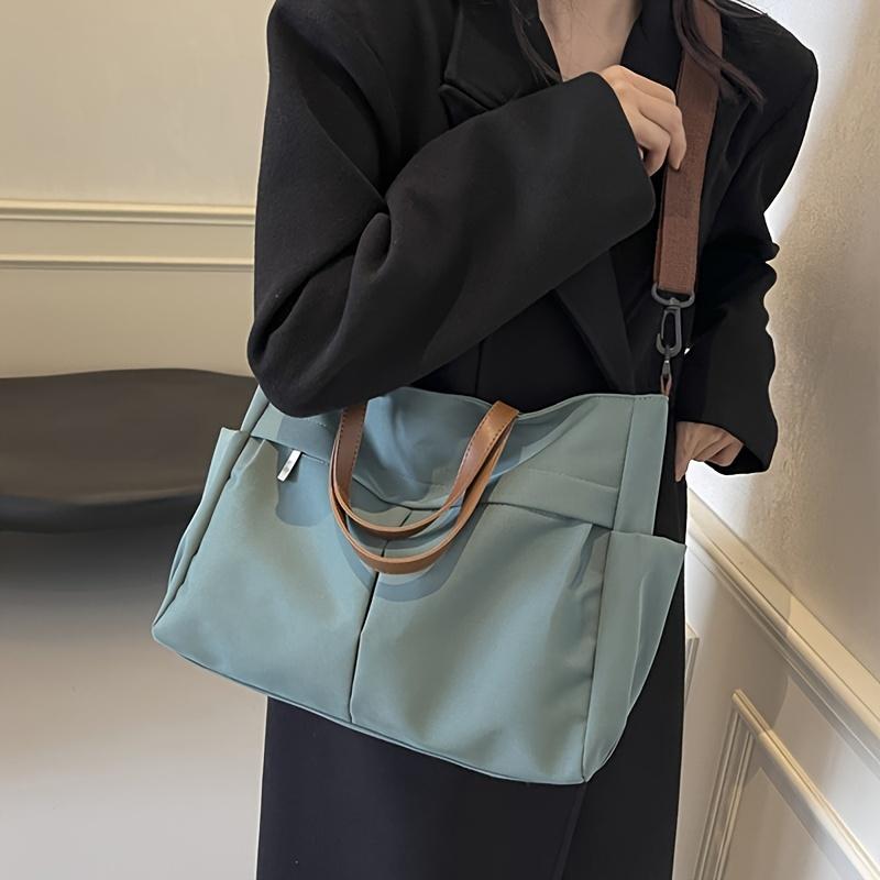 Вместительная нейлоновая сумка-тоут для женщин, стильная сумка через плечо, идеально подходит для повседневных выходов, путешествий, бизнеса, фитнеса, шопинга