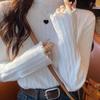 Women Ruched Turtleneck Sweaters Autumn Winter Warm Pullover Slim Tops Knitted Tops