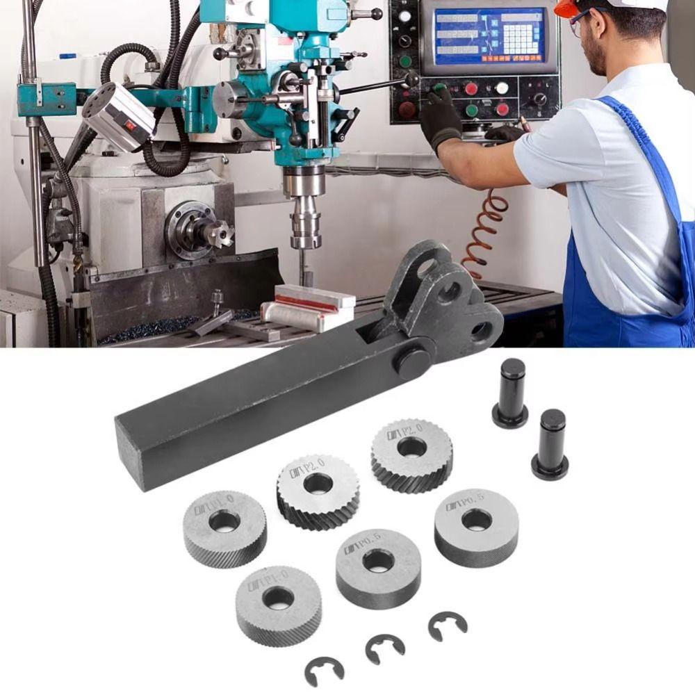 7 Pieces Double Wheel Knurling Cutter Multiple Cutters Knurling Tool Set Workshop Tasks