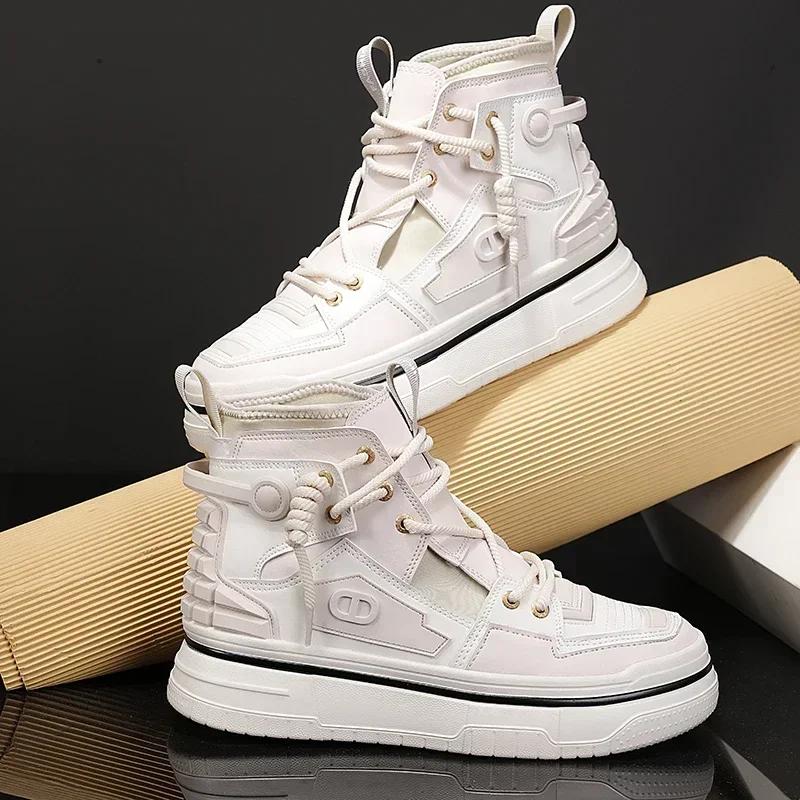 Модные высокие мужские повседневные туфли, модная универсальная обувь для мужчин, ботильоны, мягкие, модные, удобные, мужские туфли на плоской подошве