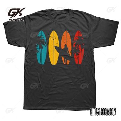 Подарок серферу Винтажный серфинг Серф доска Пляжные футболки Графический хлопок Уличная одежда Футболка с коротким рукавом Подарки на день рождения Унисекс стиль