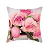 Square Floral Print Cushion Cover Rose Pattern Pillowcase Home Living Room Seat Room Decoration Pillowcase