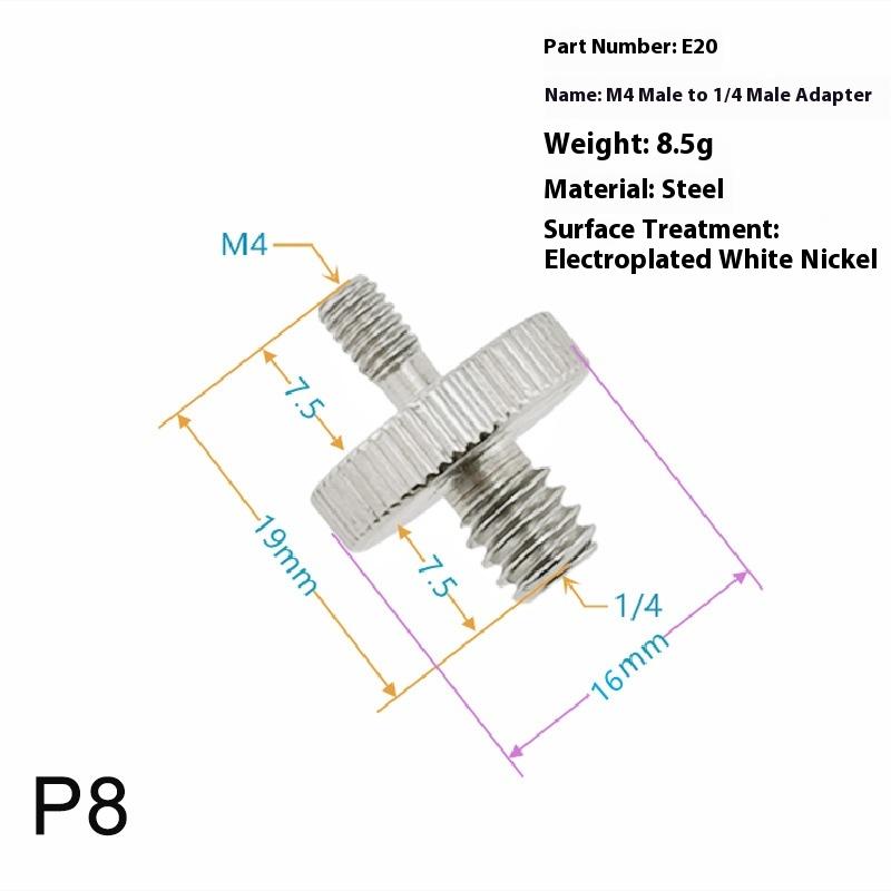 Адаптер крепления винта для камеры 1/4 дюйма (папа) на 1/4 3/8 дюйма (папа) Адаптер винта штатива Резьба для камеры Штатив Монопод Кольцевая лампа