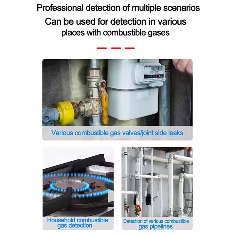 New Gas Leak Detector Combustible Natural Co2 Alcohol LPG Methane Analyzer Rechargeable Buzzer Alarm PPM LEL Tester