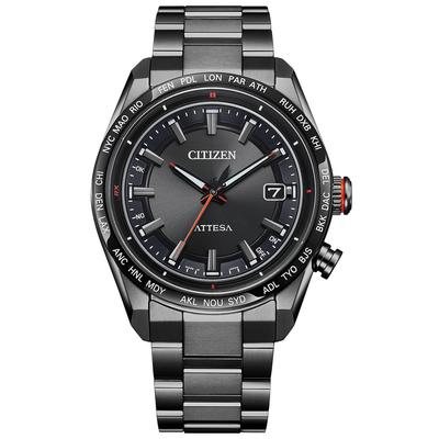 Водонепроницаемые мужские часы Citizen Attesa черного цвета CB0286-61E с Eco-Drive и радиоконтролем,