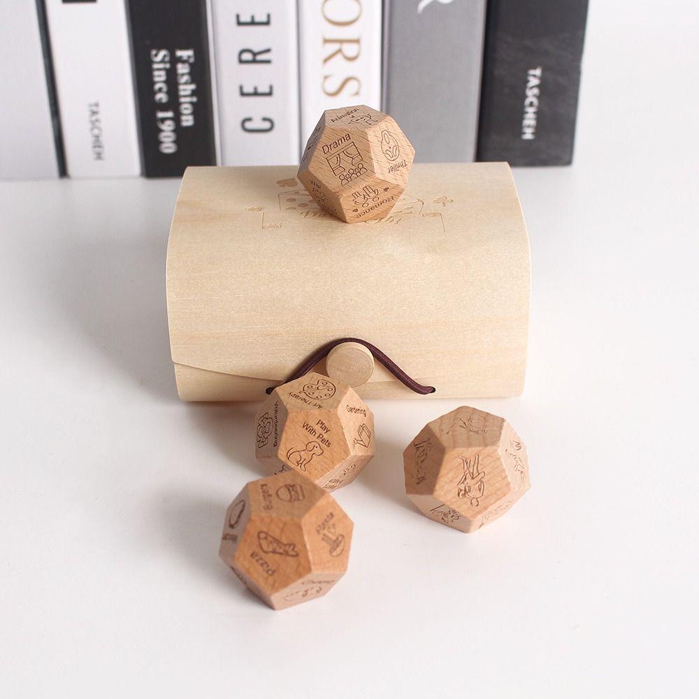 12 sided Wooden Food Dice Game Decision Make Date Night Dice  Christmas Birthday
