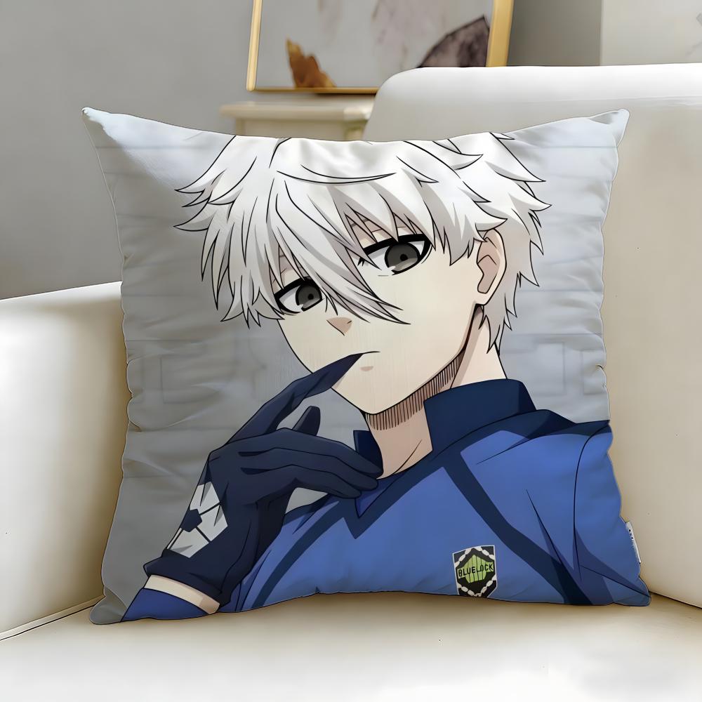 Популярный аниме Blue Lock Наволочка Мягкая и Легко стирающаяся – Универсальная для Дивана, Кровати, Путешествий и Офиса