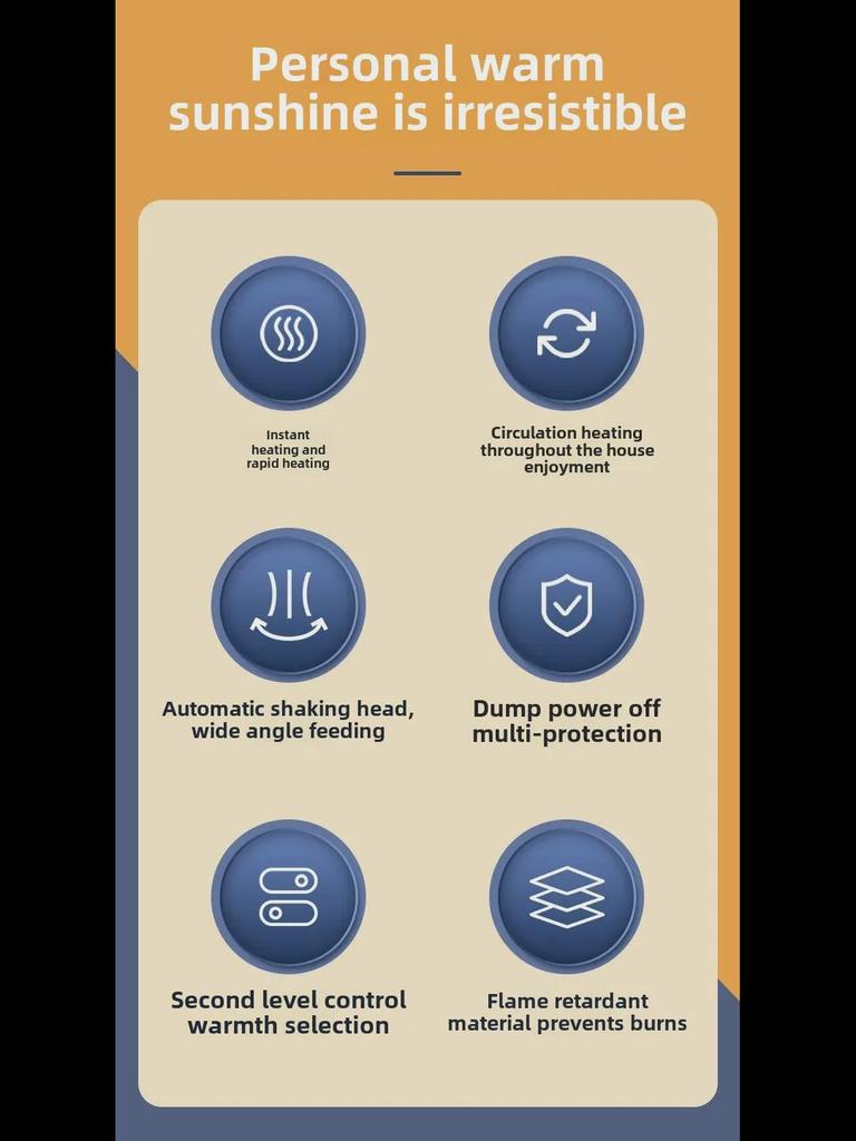 Compact Energy-Saving Electric Heater for Dorms and Offices
