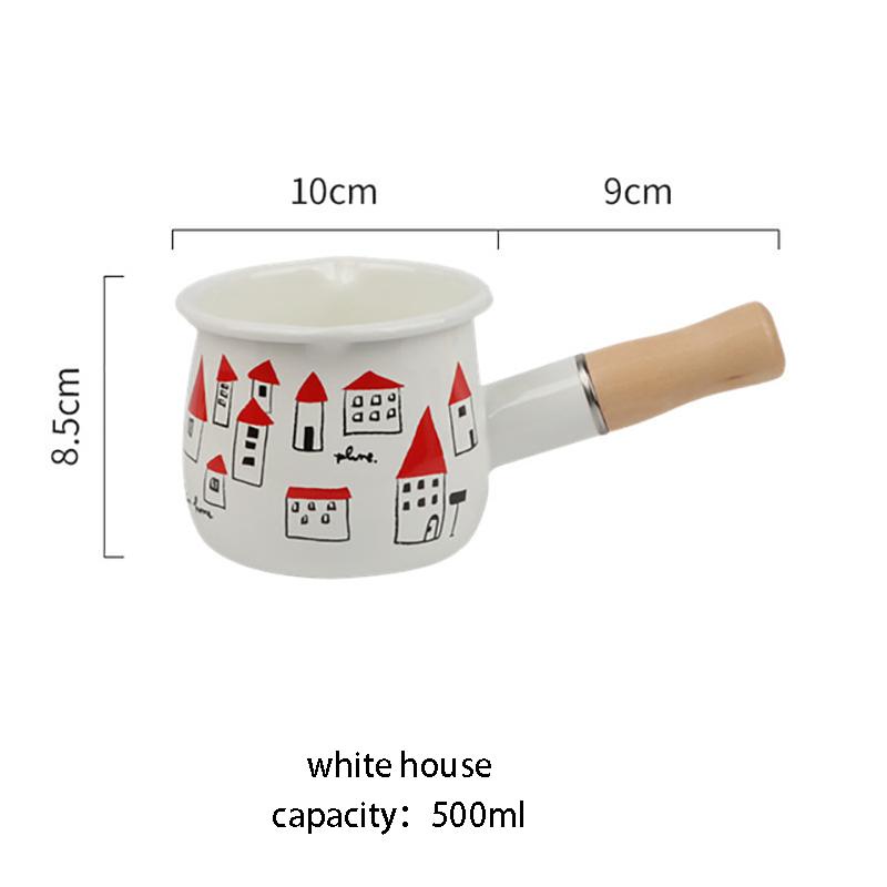 500 мл эмалированная кофейная кастрюля с деревянной ручкой, кастрюля, посуда для овсянки, масла, сковорода для приготовления пищи, антипригарная газовая плита, индукционная