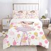 Cartoon Ballet Girl 3D Printed Bedding Set Duvet Covers Pillowcases Comforter Bedding Set Bedclothes Duvet Cover