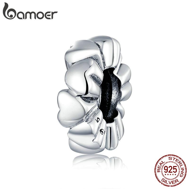 Подвеска BAMOER Heart Stopper с силиконовыми бусинами, оригинальный браслет, ювелирные изделия из стерлингового серебра 925 пробы