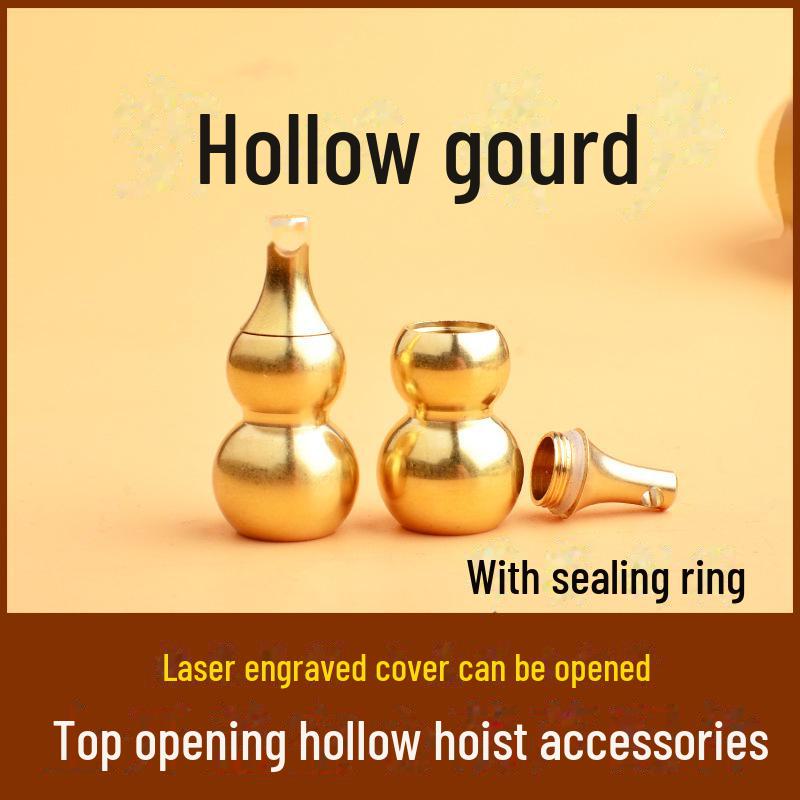 Брелок из латуни в виде тыквы со знаком зодиака, восемью триграммами и гравировкой благословения