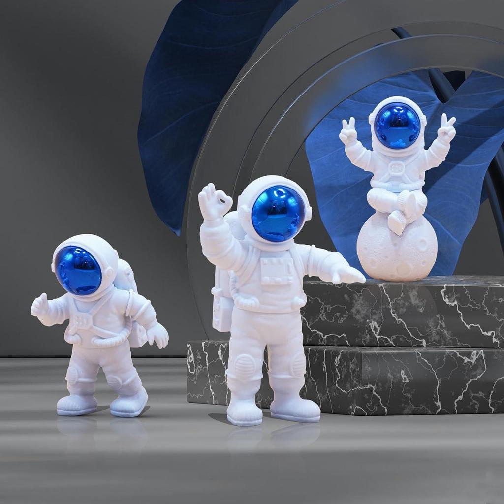 Polyvinyl Chloride 3Pcs Astronaut Action Figurine Home Decor Astronaut Statue Study Office Desk Decor Showpiece Gift Accessories