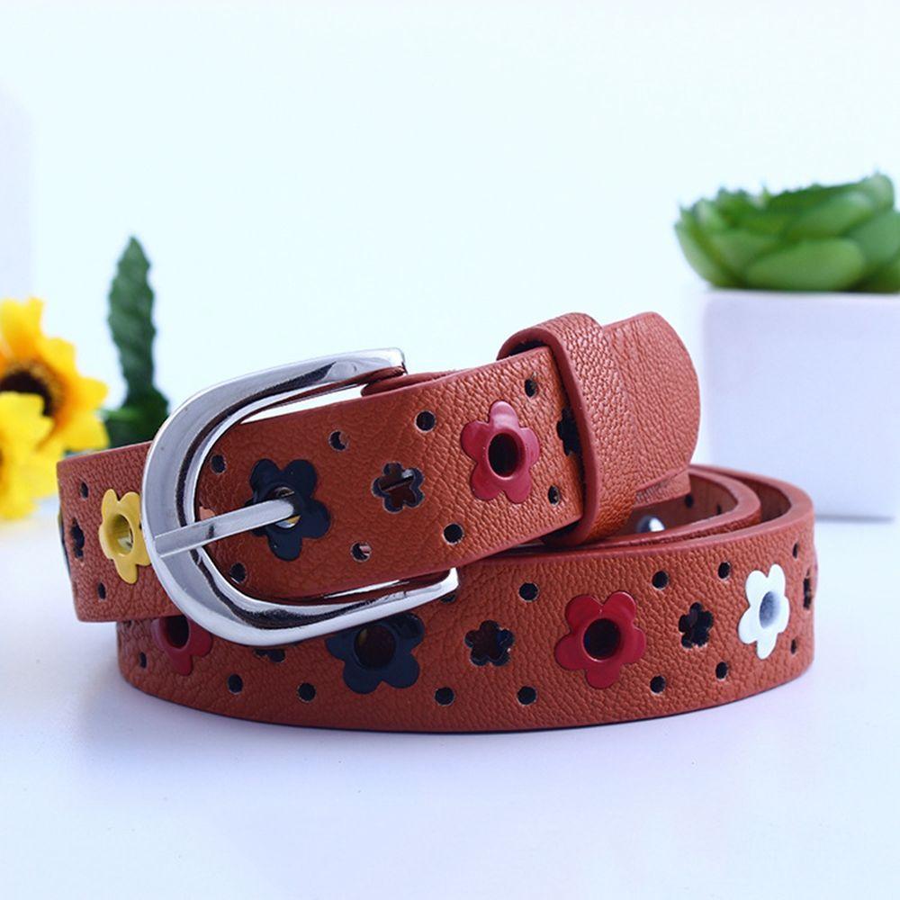 Girls Hollow Butterfly Flowers Kids PU Leather Waist Belt Waistband Children Belt Adjustable Belts