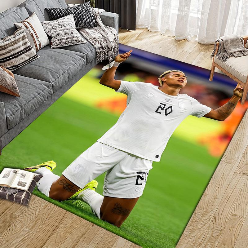 Antonio Art Flannel Printed Carpet, Home Sofa Decoration for Living Room & Bedroom, Non‑Slip Play Flannel Floor Mat for Game Room