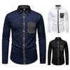 Autumn Men'S Color Matching Long-Sleeved Shirt Men'S European Size Casual Loose Long-Sleeved Shirt Jacket