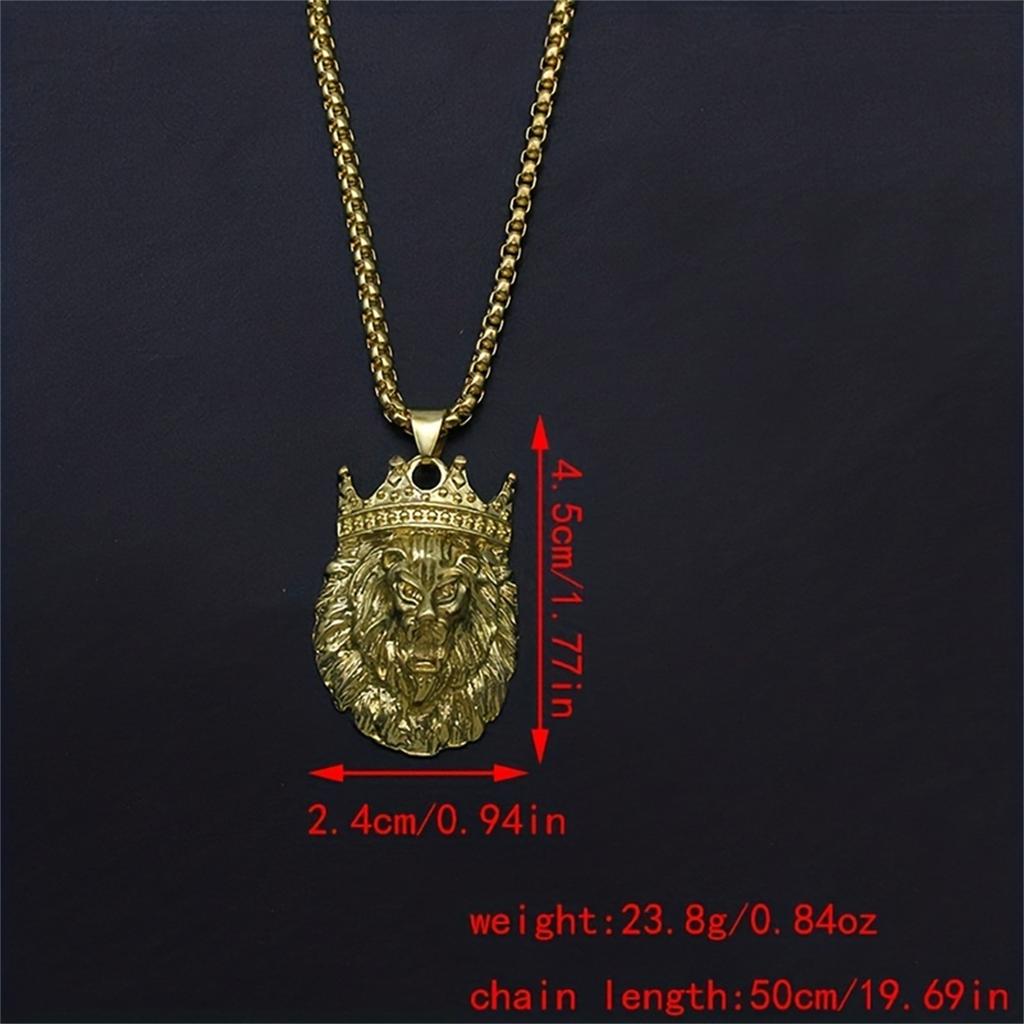 Мужское ожерелье в стиле хип-хоп-панк с подвеской в виде головы льва, ювелирное украшение в виде статуи животного, подарок на годовщину, модный аксессуар в стиле животных