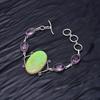 Triplet Opal & Pink Kunzite Gemstone : 925 Sterling Silver Handmade Multi Gemstone Bracelet Jewelry