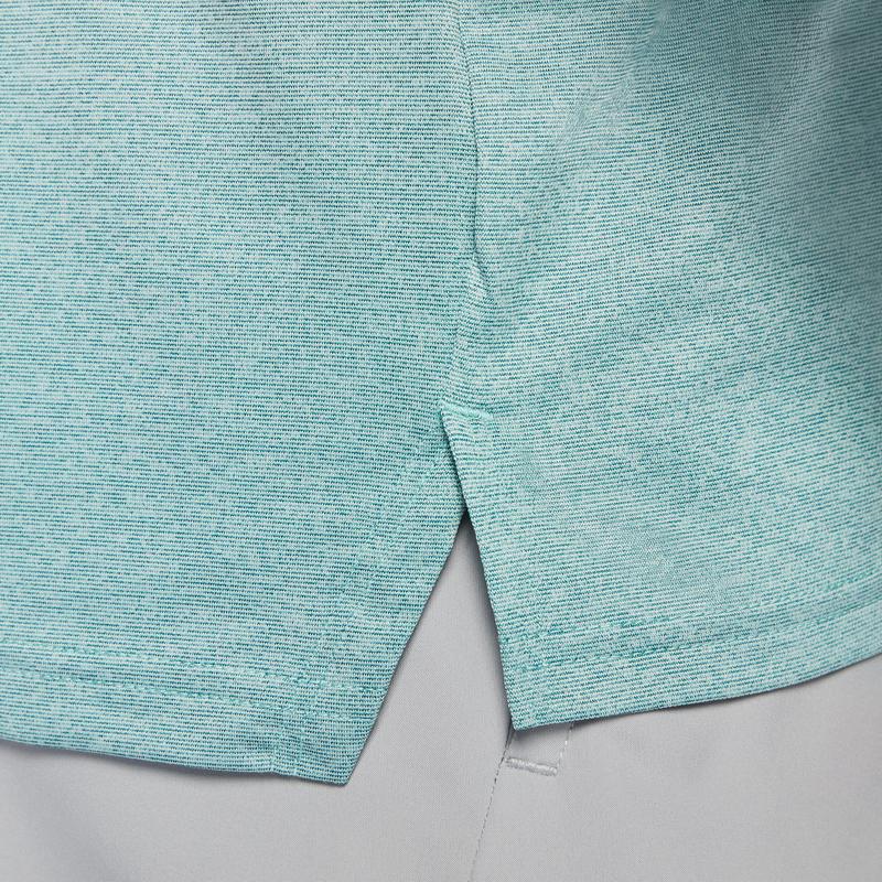 Nike Пуловер с круглым вырезом и логотипом Pro Dri-Fit, быстросохнущая тренировочная футболка, экологичный мужской топ с коротким рукавом и разрезом, цвет «минерально-зеленый» CZ1182-379