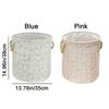 Cotton Linen Dirty Clothes Basket Cute Round Shape Foldable Laundry Basket Large Capacity with Handle Toys Storage Basket