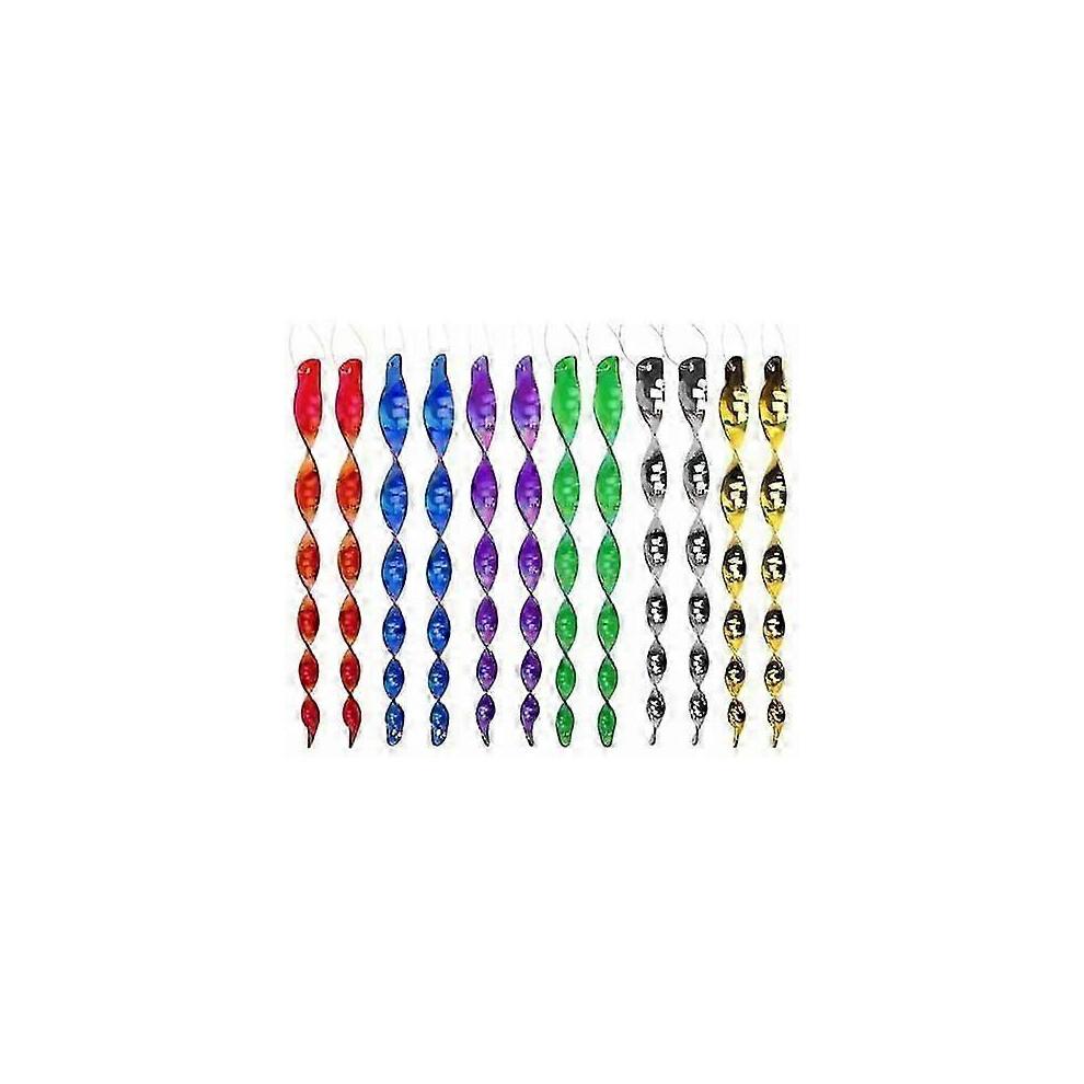 Bird Scarecrow Wind Spiral - 12 Pieces Bird Repellent Reflective Rotating Repellers in 6 Colors (30CM)