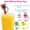 Straw Toppers For Tumblers Portable Straw Caps 3D Cute Animal Decorations Stopper Protector Topper For Women Water Adults Kids
