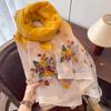 Embroidered Silk Scarf Female Gift Mother Gives Elder Imitation Silk Wool Middle-Aged And Elderly Mother Scarf