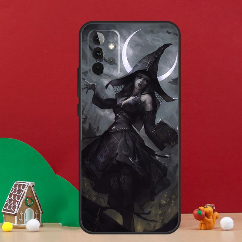 Чехол-страшилка Лунная Ведьма для Samsung Galaxy A54 A06 A16 A26 A36 A56 A53 A32 A52 A33 A13 A55 A35 A15 A14 A34 A17