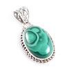 Подвеска из натурального малахита из стерлингового серебра 925 пробы 1,5 дюйма q1i54