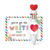 Valentine's Day Pen Card Gift Set Multicolor Ballpoint Pen with Heart Message Cards Retractable Colorful Pen for Students Classmates Office Exchange