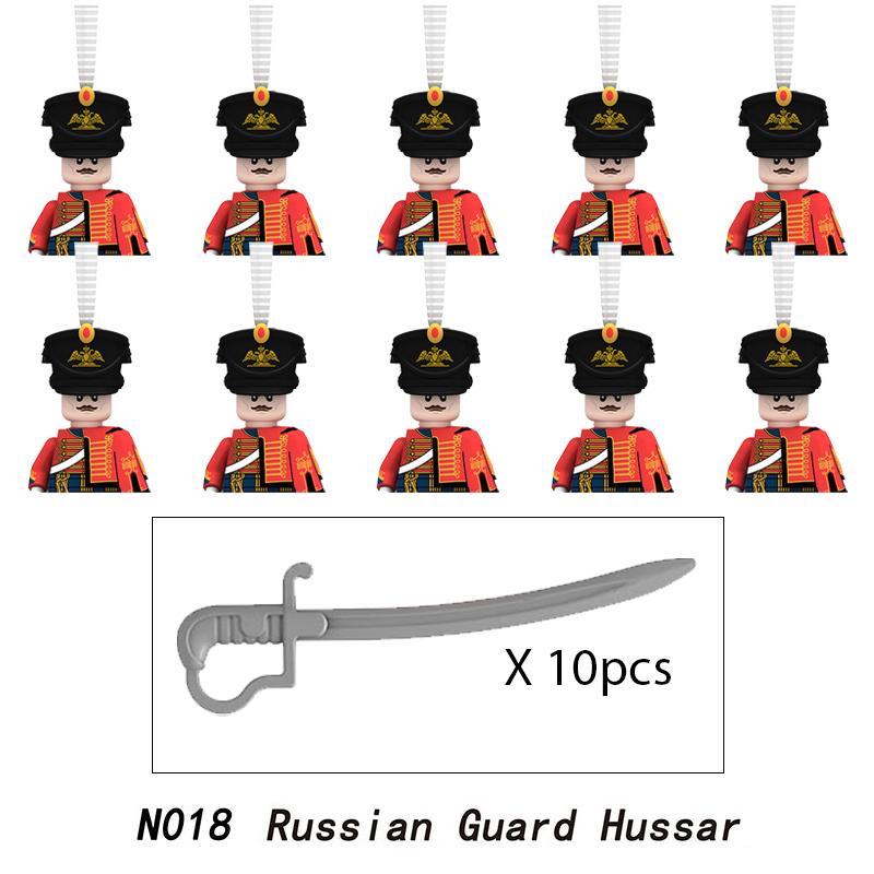 10 шт. Наполеоновские войны военные солдаты строительные блоки мини фигурки WW2 французские британские винтовки фузилеров оружие игрушки для детей