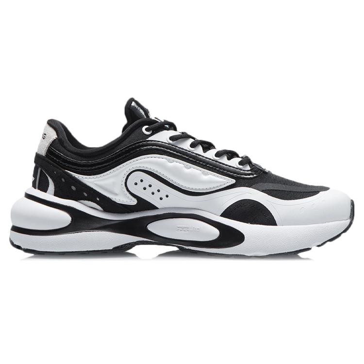 Li Ning V8 Амортизирующая поддержка Низкие беговые кроссовки Женские Черный Белый ARHR056-1
