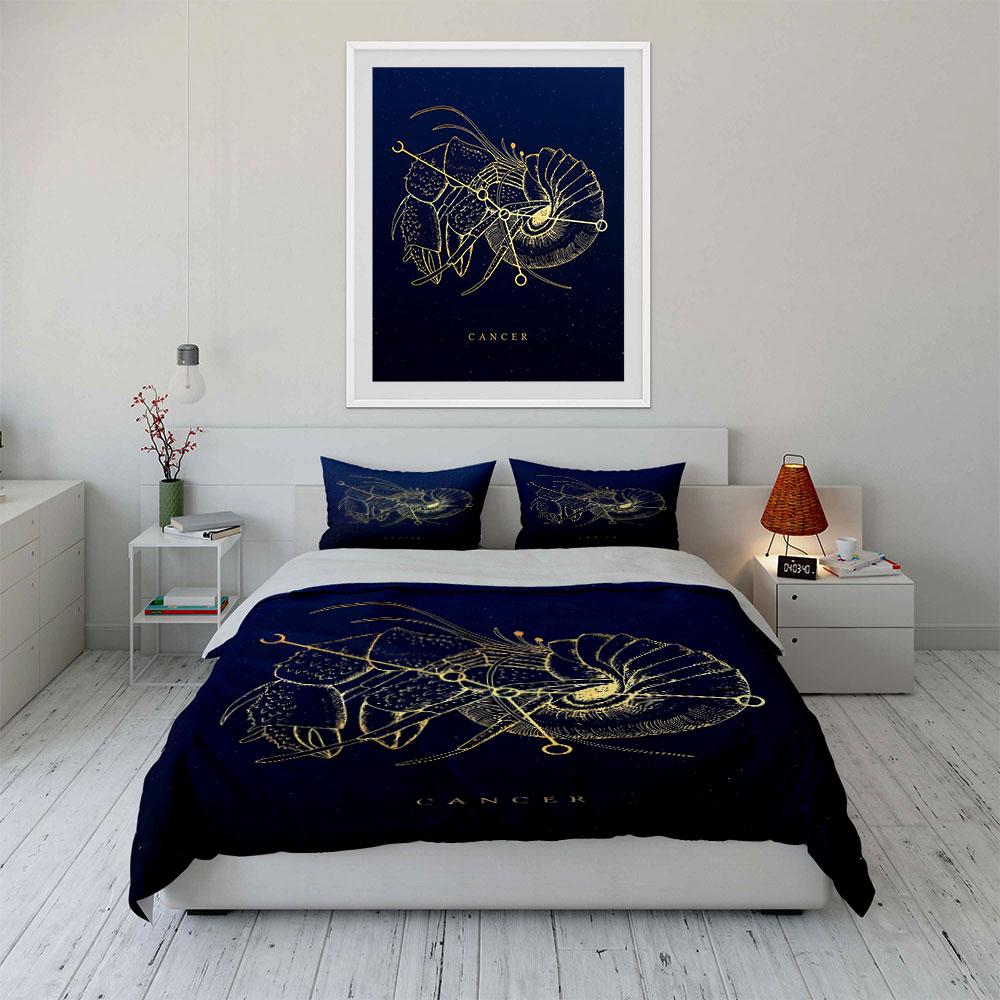 Zodiac Cancer Bedding Set Bedding Duvet Cover Set Duvet Cover Pillowcases (1 * Duvet Cover 2 * Pillowcases, without duvet insert)