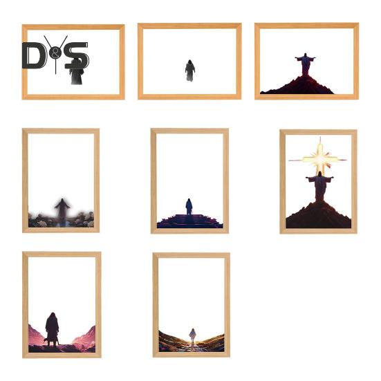 Светодиодный ночник с рисунком Иисуса, регулируемая цветовая температура, декоративная подсветка, светодиодная лампа с рисунком 4D