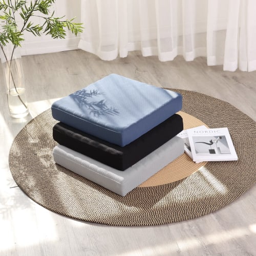 HAVARGO Thick, Breathable, High-Resilience Chair Cushion for Comfort and Comfort, 41cm Wide x 7.5cm Thick (41x41cm, Black)