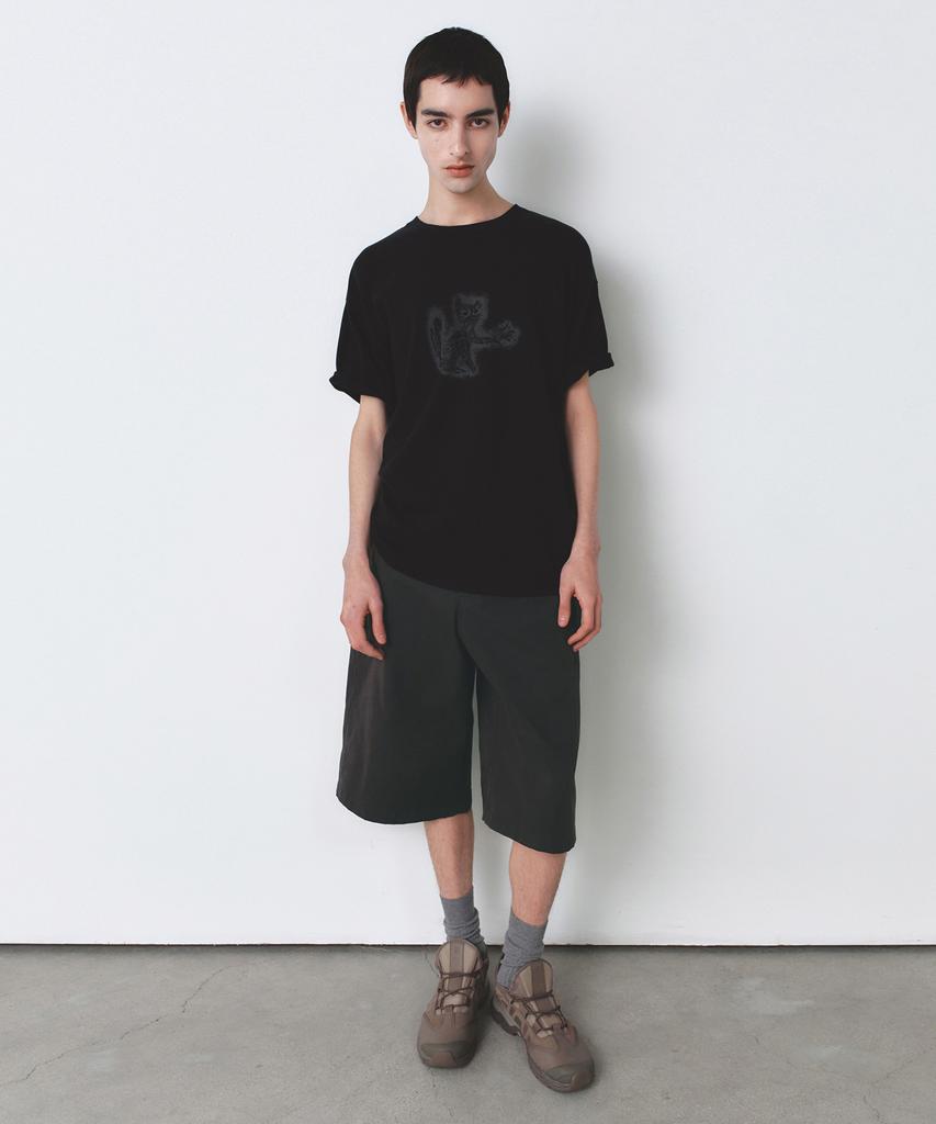 INSILENCE Cotton Twill Bermuda Pants Charcoal