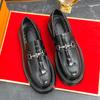 Men's Shoes Large Size Four Seasons British Business Dress Leather Shoes Men's Fashion Versatile Platform Leather Shoes Gloafers
