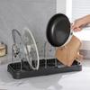 Регулируемые Отделения Расширяемая Подставка для Крышек Кастрюль Выдвижной Устойчивый Органайзер Держатель для Крышек Кастрюль Сливной Органайзер для Набора Посуды