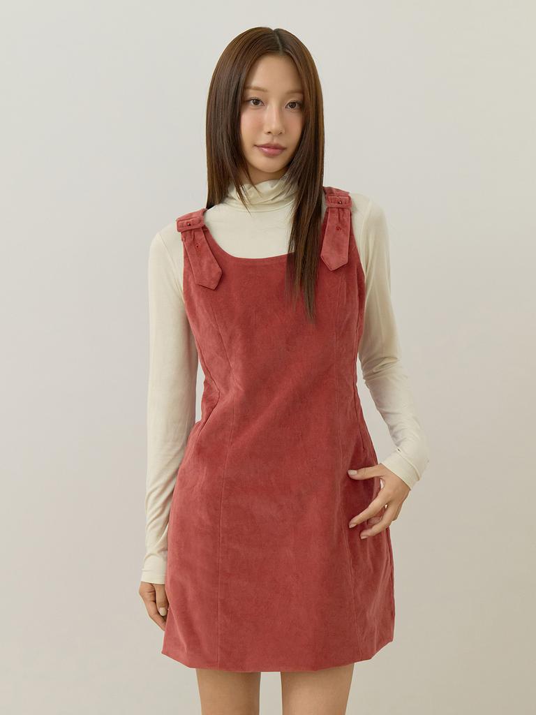 B-Flat Benetton Corduroy Dress (Red)