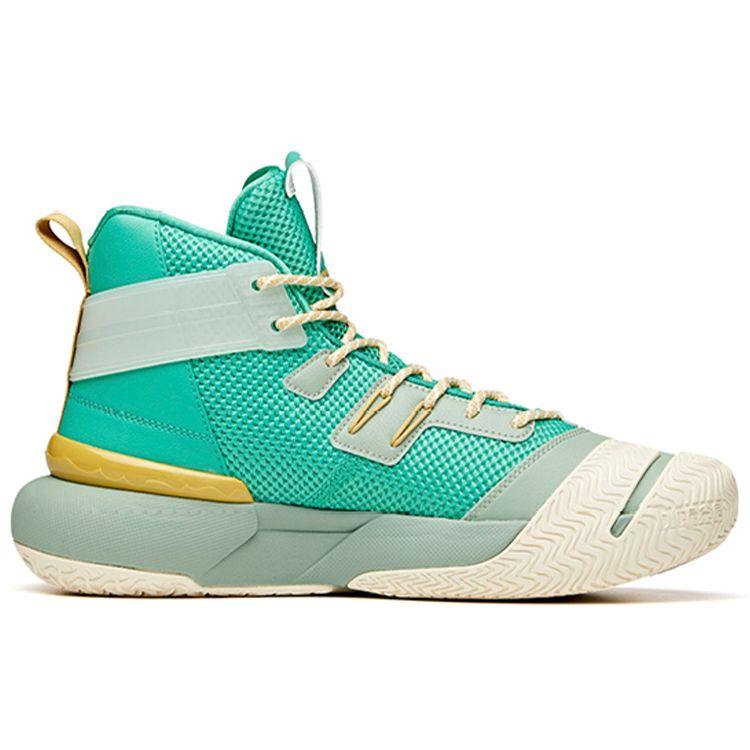 Anta Speed Battle 4 высокие баскетбольные кроссовки мужские зеленые желтые 112041605-5