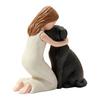Girl Hugging Pet Dog Miniature Statue Decorative Resin Ornament Loss of Pet Sympathy Gift for Animal Pet Lover Present
