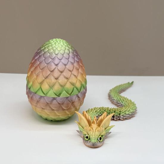 3D-печатная фигурка змеиного яйца с подвижными суставами, фигурка змеиной скорлупы, игрушка-непоседа, змеиное яйцо с шарнирной змеей внутри, настольное украшение