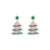 Double-Layer Acrylic Christmas Tree Earrings: Festive, Colorful, Creative Design